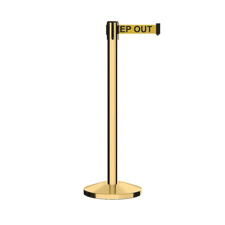 Montour Line Stanchion Belt Barrier Pol.Brass Post 13ft. Dange.Belt ES400-PB-DANGEYB-130